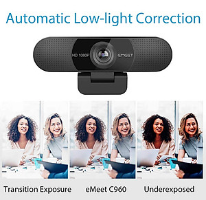 Emeet C960 / C960 4K - Webcam Họp Trực Tuyến Góc Rộng, Full HD/ 4K Tự Động Lấy Nét Và Căn Chỉnh Ánh Sáng - Hàng Chính Hãng
