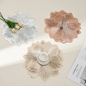 Tấm Lót Bàn Ăn PVC Hình Hoa Sen 38cm – Phong Cách Châu Âu, Sang Trọng, Dễ Vệ Sinh - Thảm Lót Bình Hoa - Thảm Decor - Hàng CHính Hãng MINIIN