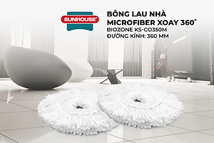 Bông Lau Nhà Microfiber Xoay 360 Độ Sunhouse KS-CO350M