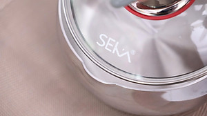 Quánh táo inox 304 đúc liền khối 14cm vung kính – SKM3844 - hàng xuất Nhật