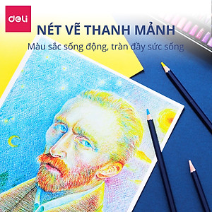 Bút Chì Màu Gốc Dầu Cao Cấp Hộp Thiếc Chuyên Nghiệp Finenolo Deli - Phù Hợp Vẽ Thiết Kế, Phác Họa, Tô Màu Truyện Tranh, Màu Mịn - EC122