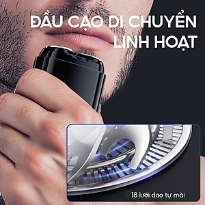 Máy cạo râu Enchen K8 - Đầu cạo 2D chống nước, 18 lưỡi dao tự mài - Hàng chính hãng