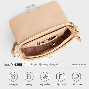 Túi Yuumy ( Thời trang nữ chần chỉ ô vuông cá tính size 24 - Túi đeo vai da Seasand YN255 )