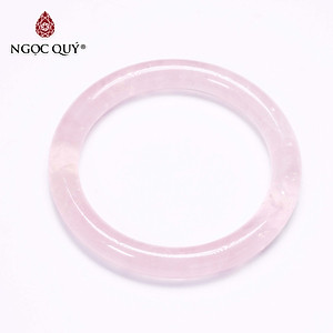 Vòng tay liền khối đá thạch anh hồng bản tròn mệnh hỏa. thổ - Ngọc Quý Gemstones