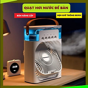 Quạt Hơi Nước Mini, Quạt Phun Sương Mini, Quạt Để Bàn 3 Chế Độ Tích Hợp Đèn Led Và Hẹn Giờ Sử Dụng, Màu Ngẫu Nhiên - Hàng Chính Hãng