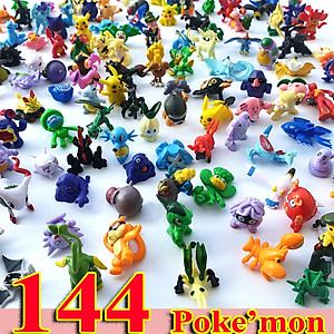 Bộ sưu tập mô hình đồ chơi Pokemon 144 chi tiết (bộ đủ không trùng nhau), màu sơn đẹp, ít lem màu, làm vật trang trí bàn học, bàn làm việc, làm quà tặng, làm đồ chơi Pokemon nhập vai, kích thích trí tưởng tượng cho các bé