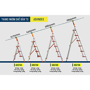 Thang Nhôm Ghế 3 Bậc Advindeq Ads-703