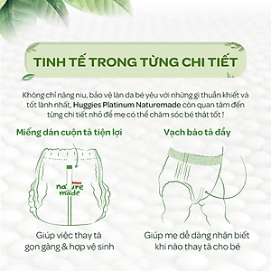 Tã/Bỉm dán sơ sinh Huggies Platinum NatureMade - Gói Super Jumbo S82/ NB60 - Hàng chính hãng