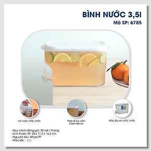 Bình Đựng Nước Có Vòi 3,5L Việt Nhật Để Trong Tủ Lạnh Tiện Lợi Đa Năng - Bình Đựng Nước Chất Liệu Nhựa PP Nguyên Sinh Sản Xuất Theo Tiêu Chuẩn Nhật Bản An Toàn Cho Người Dùng - Hàng Việt Nam