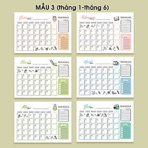 Lịch để bàn 2024 [TẶNG 12/2023], lịch 2024 có lịch âm, note ngày lễ, tone màu pastel cute 3, planne