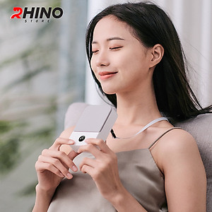 Quạt gió mini cầm tay Rhino F302 tích điện, 3 mức độ gió, pin 2000 mAh kèm dây treo - Hàng chính hãng