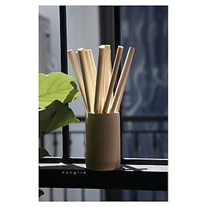 Bộ 10 ống hút tre ONGTRE  / Dài 25cm, đường kính 6-8mm, dùng nhiều lần