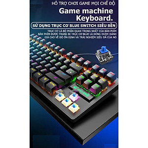 Bàn phím cơ máy tính - Bàn phím cơ gaming Crack K2 PRO, LED RGB 10 chế độ nháy khác nhau dành cho máy tính, laptop