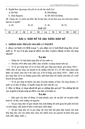 Sách Giải Bài Tập Địa Lớp 9
