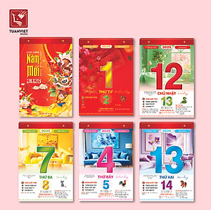 LỊCH BLOC 2025 TUANVIET BOOKS - Block lịch kích cỡ (24x35cm, 20.5x30.5cm, 17x24cm, 10x14.5cm) - Mẫu ngẫu nhiên