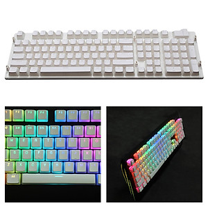 108 Keys Keycaps Double Shot PBT Pudding Keycap Set DIY for Cherry MX RGB Mechanical Keyboard, show more dazzling RGB lamp effect.