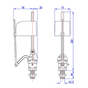 Bộ xả cấp piston - Bộ xả bồn cầu 2 nhấn 2 khối cấp piston cao cấp HKC-BX36