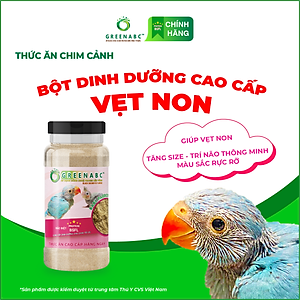 Bột dinh dưỡng cho Vẹt Non, Chim Non GREENABC – Bổ sung protein, canxi, lipid giúp chim phát triển nhanh, lông mượt, trí não thông minh – Hộp 280g