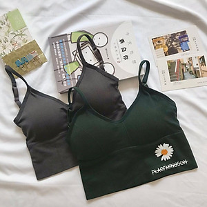 Áo Bra Hoa Cúc Họa Mi Thun Gân Hottrend Cá Tính