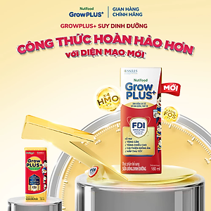 Thùng Sữa Bột Pha Sẵn GrowPLUS+ Suy Dinh Dưỡng (Đỏ) - Tăng Cân, Tăng Chiều Cao (48 Hộp x 180ml)