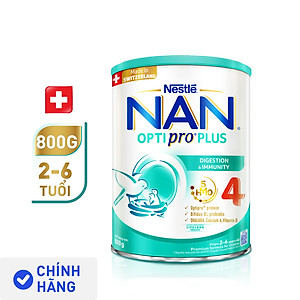 Bộ 3 lon Sữa bột NAN OPTIPRO PLUS 4 Nestle Bé 2-6 tuổi 800g/lon Giúp tiêu hóa tốt