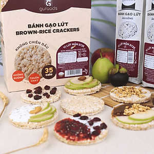 Bánh gạo lứt mầm ST25 GUfoods - Giàu chất xơ và GABA tự nhiên, Không chiên dầu, Không đường, Lành mạnh, Phù hợp Eat clean, Ăn vặt healthy, Thực dưỡng, Tập Gym, Thuần chay