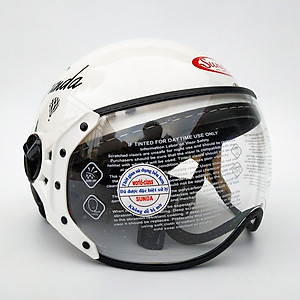 Mũ bảo hiểm nửa đầu có kính Sunda 180B tem