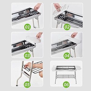 Bếp nướng than hoa BBQ ngoài trời chất liệu Inox cao cấp