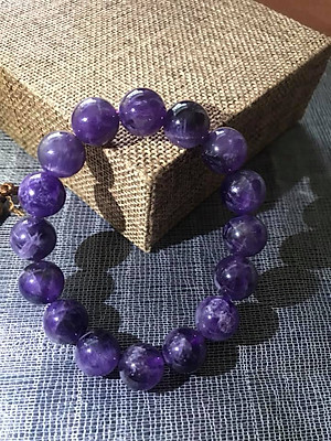 VÒNG THẠCH ANH TÍM 12LY  ĐÁ TỰ NHIÊN NAM NỮ MẠNG  HOẢ THỔ 