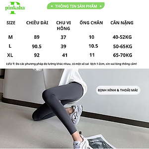 Quần Legging Nữ Dài Cạp Cao Đẹp Cao Cấp PINKAHA Nâng Mông Vải Thun Cotton Siêu Co Giãn 4 Chiều Ôm Sát