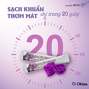 Nước súc miệng dạng thanh LONG SPIN ROSE Nhật Bản hương Hoa Hồng – Combo 10 thanh x 10ml