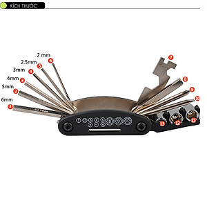 Túi Vá Săm Lốp Xe Đạp Sửa Chữa Đa Năng 10 in 1 Mini Khẩn Cấp (Bản nâng cấp có túi và Thanh nạy bằng kim loại) MaiLee