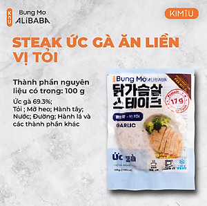Ức Gà Steak Vị Tỏi Hàn Quốc Ăn Liền Healthy Tăng Cơ Giảm Cân - Gói 130g
