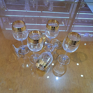 Bộ ly vang pha lê cao cấp mạ vàng 1299, thương hiệu RONA, xuất xứ Slovakia - Hàng chính hãng