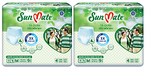Combo 2 Tã Quần Người Lớn Sunmate Mềm Mại M9 (9 Miếng)