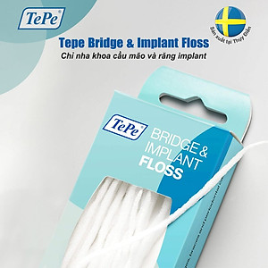 Chỉ nha khoa cho cầu mão răng Tepe Bridge - Implant Floss (30 sợi)