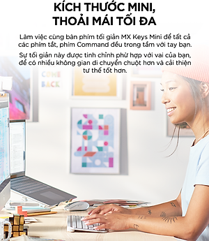 Bàn phím không dây Bluetooth Logitech MX Keys Mini - Hàng Chính Hãng