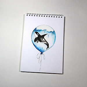 Sổ vẽ chuyên dụng A5 dòng cao cấp từ Ý, có vân màu trắng sang vẽ đẹp chì và màu nước lên màu giữ được độ trong, giấy dày định lượng 260gsm 15 tờ Green Art - Hàng chính hãng