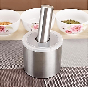 Bộ Cối Chày inox 304 Thép Không gỉ 10x9.5 - 14cm, hàng cao cấp không vết hàn - bảo hành trọn đời không han gỉ - GROFA
