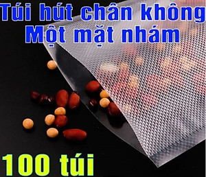Set 100 túi hút chân không size 25x17cm chuyên dụng (1 mặt nhám)