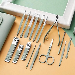 Bộ Dụng Cụ Bấm Móng Tay 16 món - Bộ Cắt, Bấm Dũa Móng Tay  Cao Cấp Có Hộp Đựng Sang Trọng
