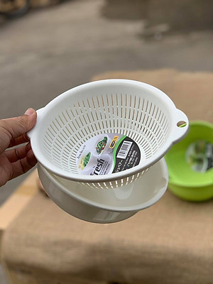 Thau/Chậu lót nhựa dạng tròn cao cấp Sanada Seiko 3.6L có tay cầm - Hàng nội địa Nhật Bản.