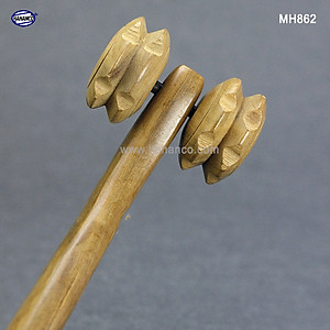 Cây lăn massage toàn thân 2 bánh gai đôi đa năng bằng gỗ Bách Xanh (MH862) Chăm sóc sức khỏe