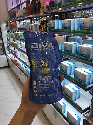 Kem ủ tóc siêu mượt Collagen DIVA Cosmetics Double Treatment 500ml