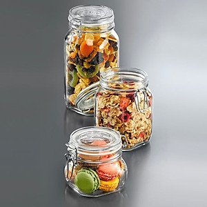 Hũ thủy tinh nắp cài Bormioli Rocco Fido 1L – Kín hơi, bảo quản thực phẩm cao cấp Ý