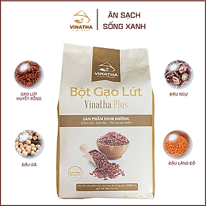 Bột Gạo Lứt Thực Dưỡng Vinatha Plus - Tiêu Mỡ Cải Thiện Sức Khỏe 24 gói nhỏ 40 gram