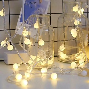  Đèn Led Trang Trí Bóng Tròn Dài 6M - 40  Bóng Trang Trí Noel Lễ Tết