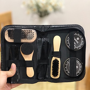 Bộ Dụng Cụ Đánh Giày 7 Món Có Kèm Sẵn 2 Hộp Xi Tiện Dụng- Đánh Bóng Mới - Hàng Loại 1- Chính Hãng MINIIN