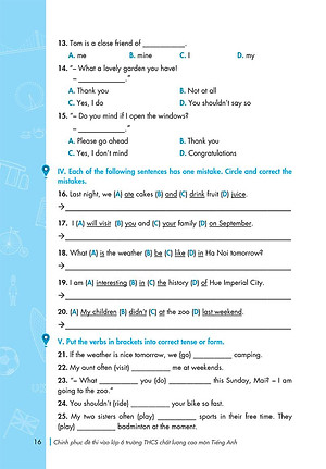 Sách Chinh Phục Đề Thi Vào Lớp 6 Trường THCS Chất Lượng Cao Môn Tiếng Anh