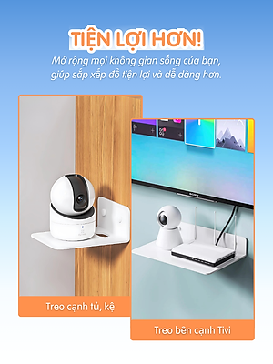 Kệ treo kim loại Dola Home để máy chiếu, camera, bộ phát WiFi, loa, bàn phím không cần khoan đục có lỗ đi dây điện.